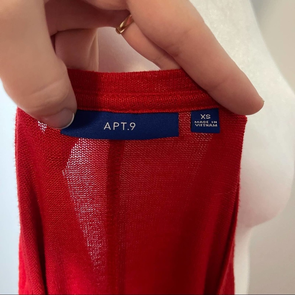 Solid Red Apt. 9 Red Shark Bite Hem Ruched Long S… - image 4